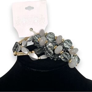Gray & Gold Beaded Stretch Bracelet Set, 4-Piece, Target Exclusive, NWT